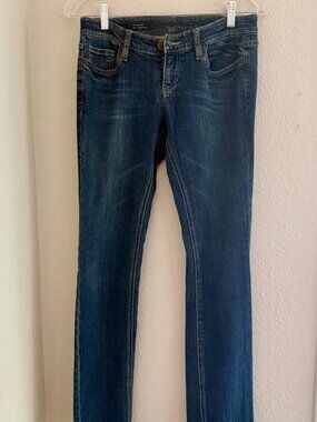 d’Jeans Low Rise Bootcut Jeans Size 3 30x31 Dark Wash Y2K Stretch Denim
